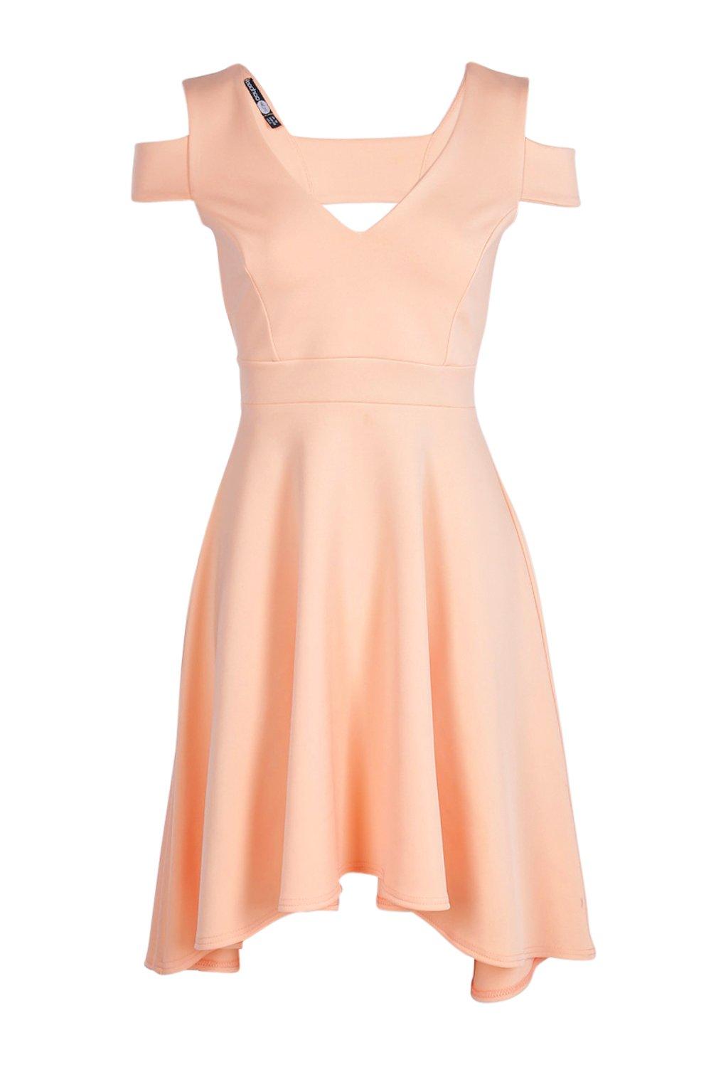 Peach dress clearance boohoo