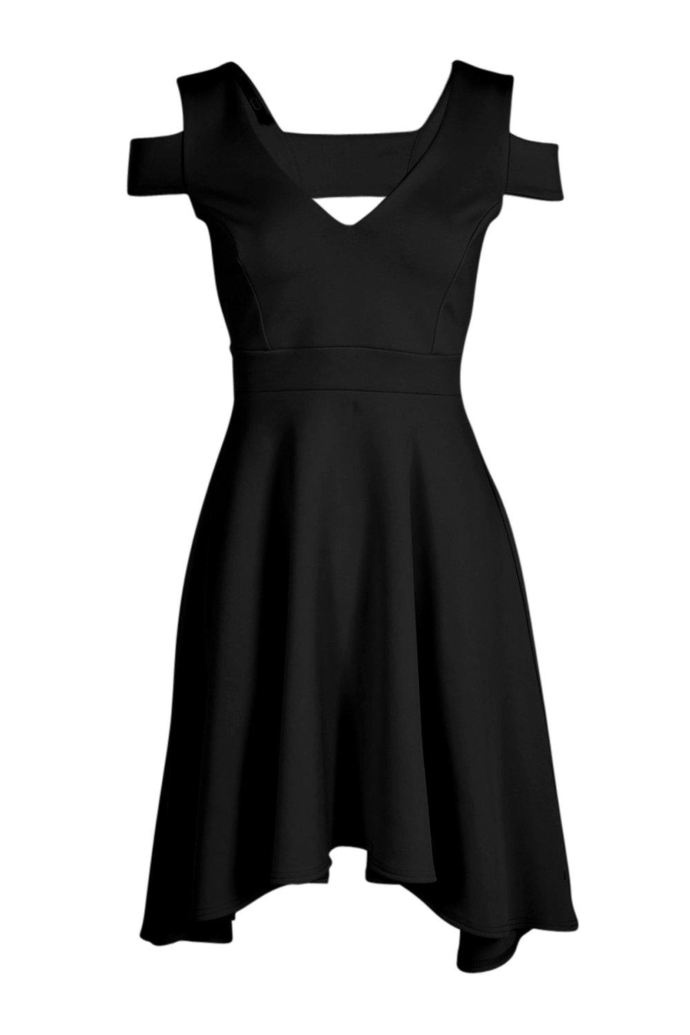 Bardot plunge high low best sale skater dress