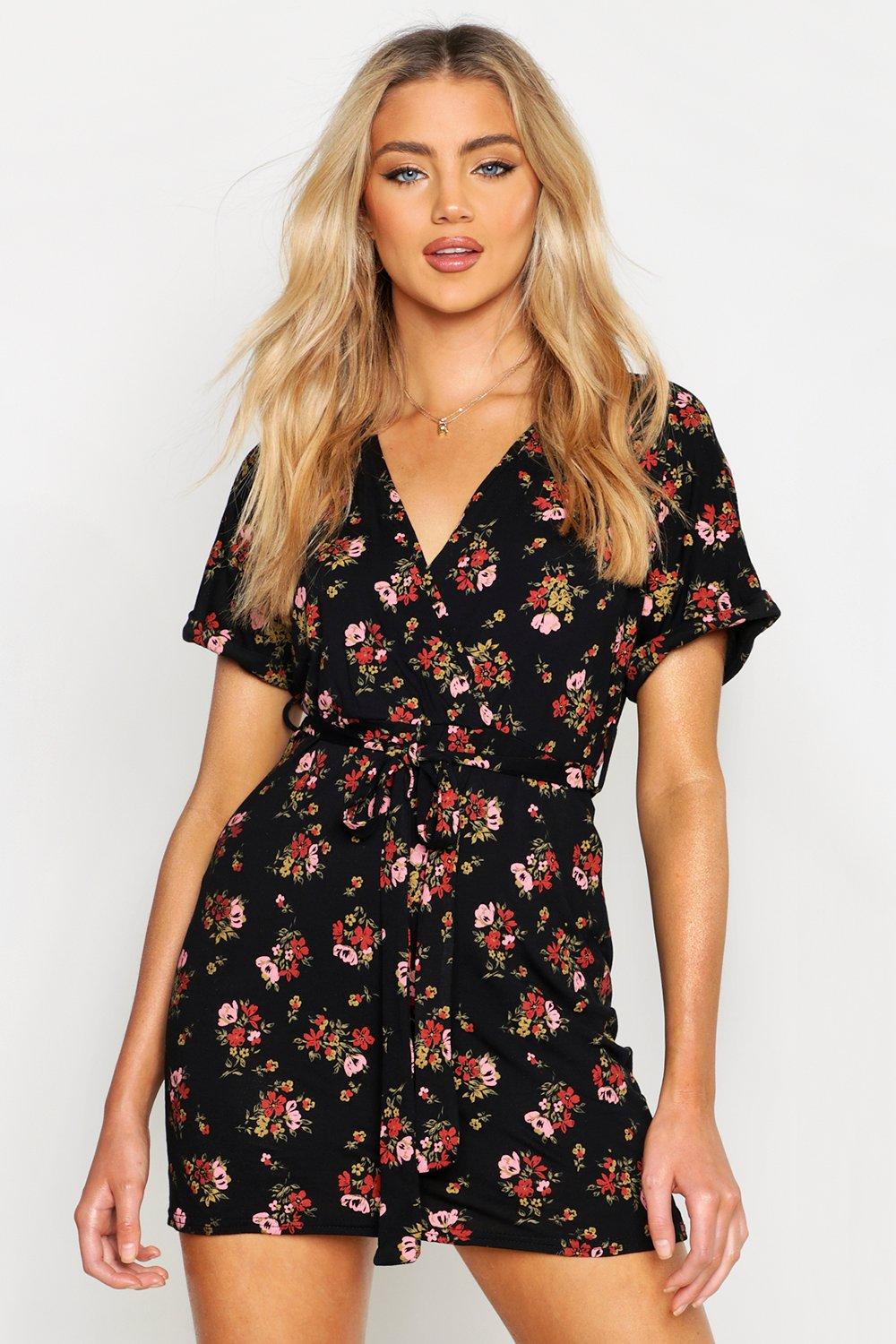 boohoo tie waist dress