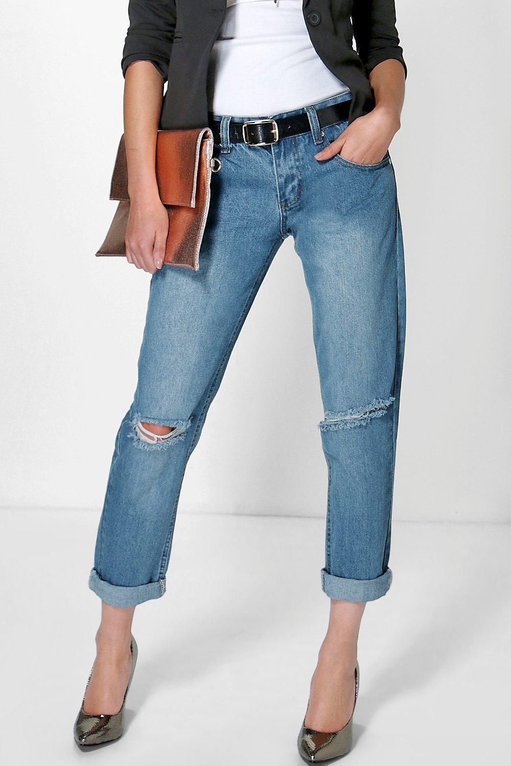 Lilly Low Rise Mid Wash Boyfriend Jeans