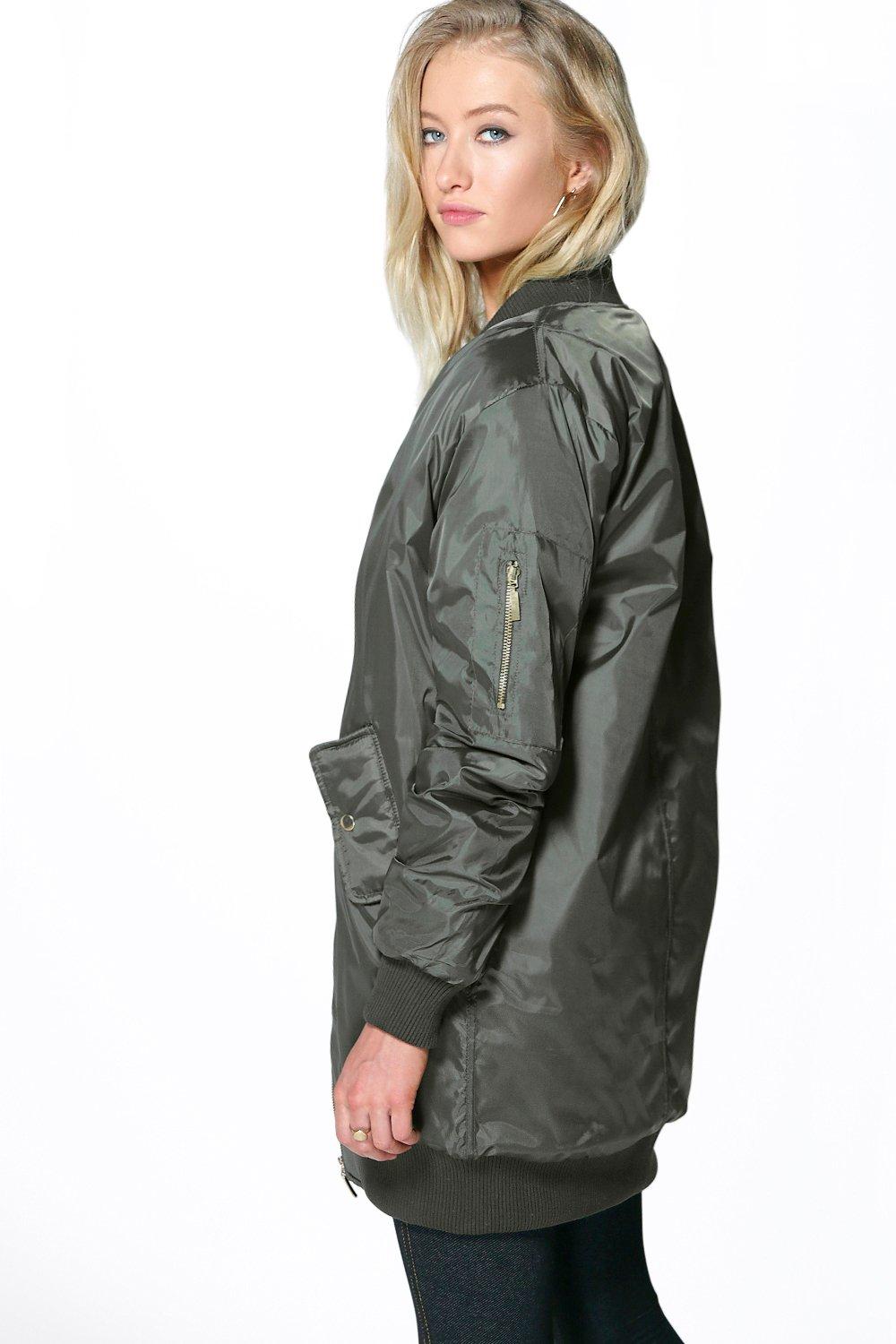 Paleto corazón perdido núcleo chaqueta bomber larga estilo aviador amber | boohoo