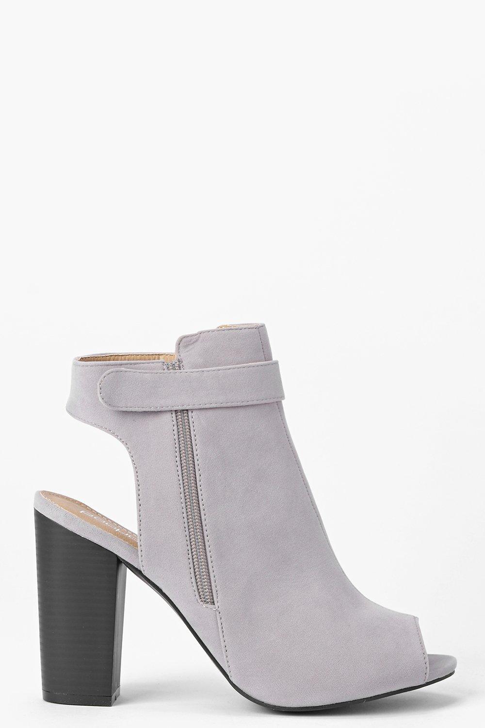 open back peep toe shoe boots