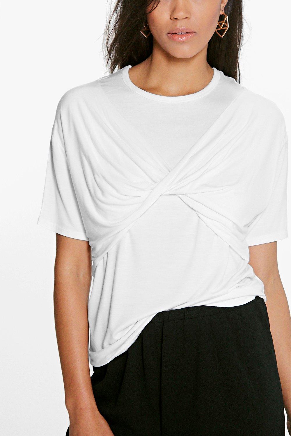 camiseta cruzada por delante lydia boohoo ES