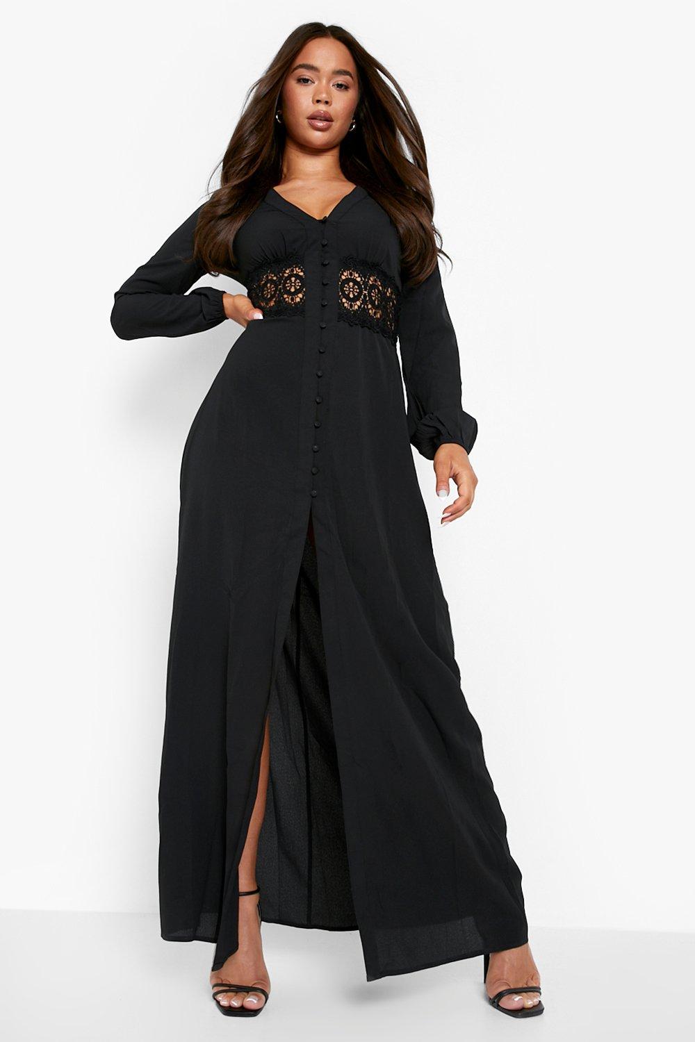 Lace waist store button maxi dress