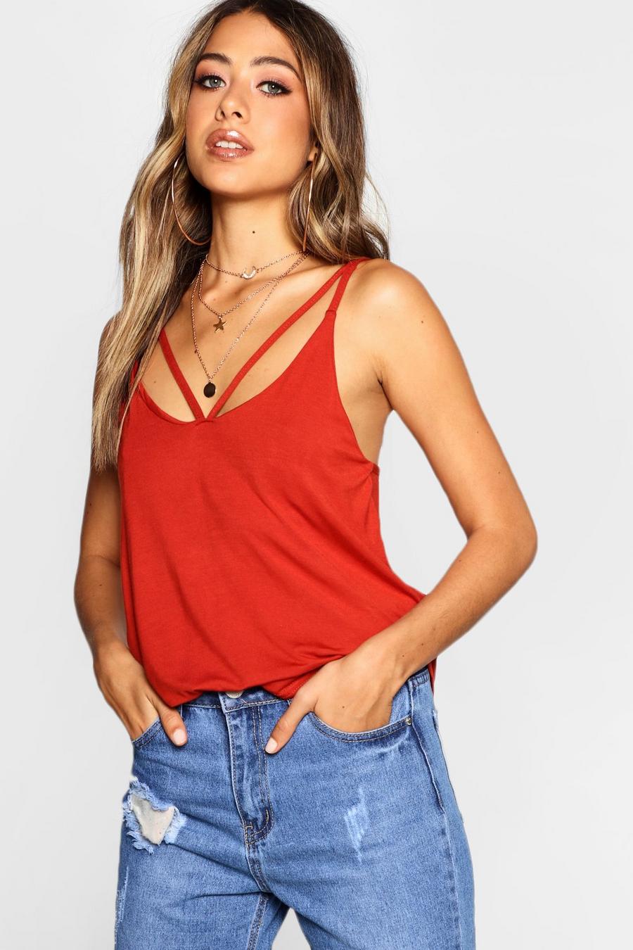 Rust Fine Strap Cami Top image number 1