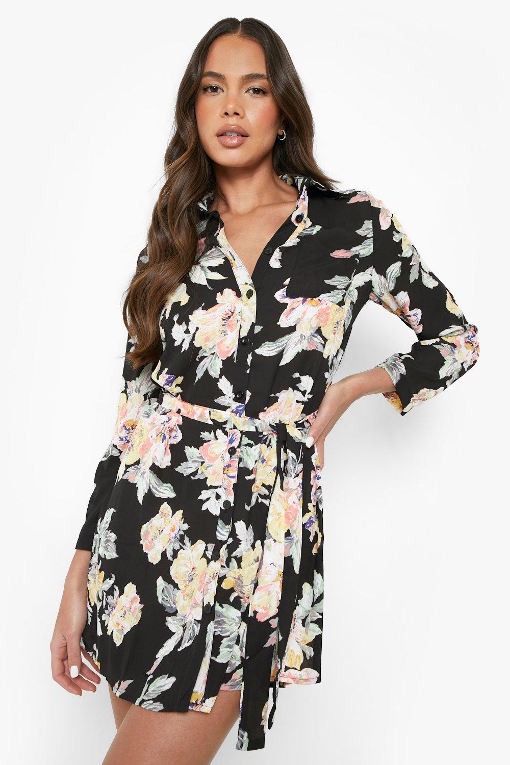 Boohoo black clearance shirt dress