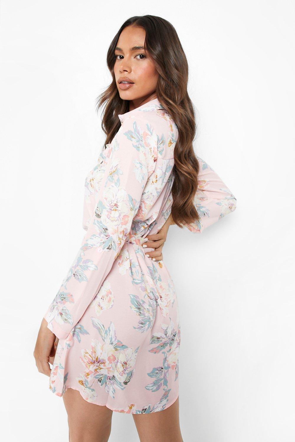 Robe chemise à fleurs new arrivals