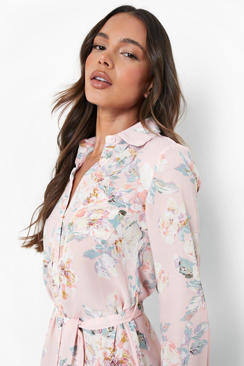 Boohoo floral shirt outlet dress