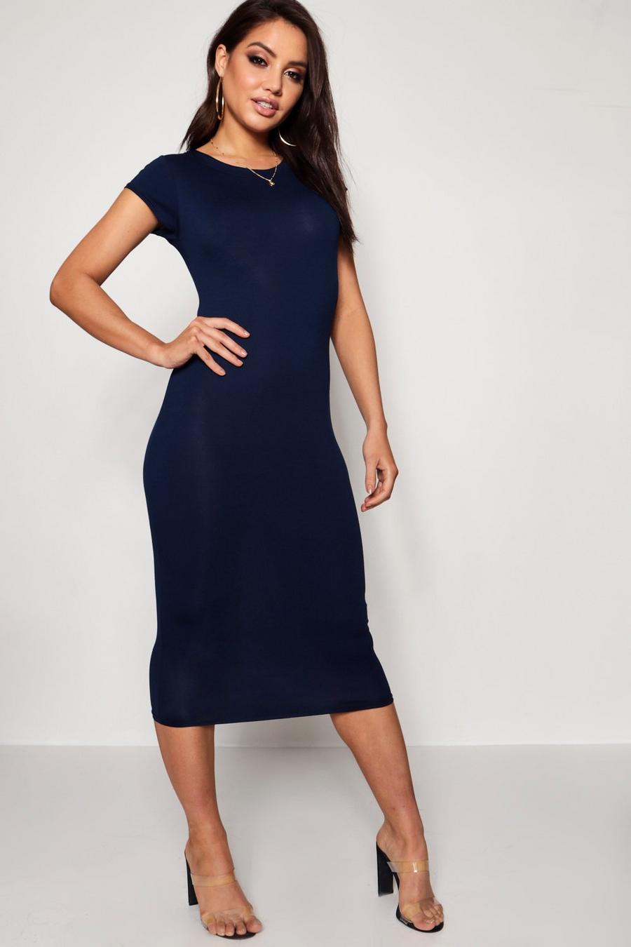 Cap Sleeve Jersey Bodycon Midi Dress image number 1