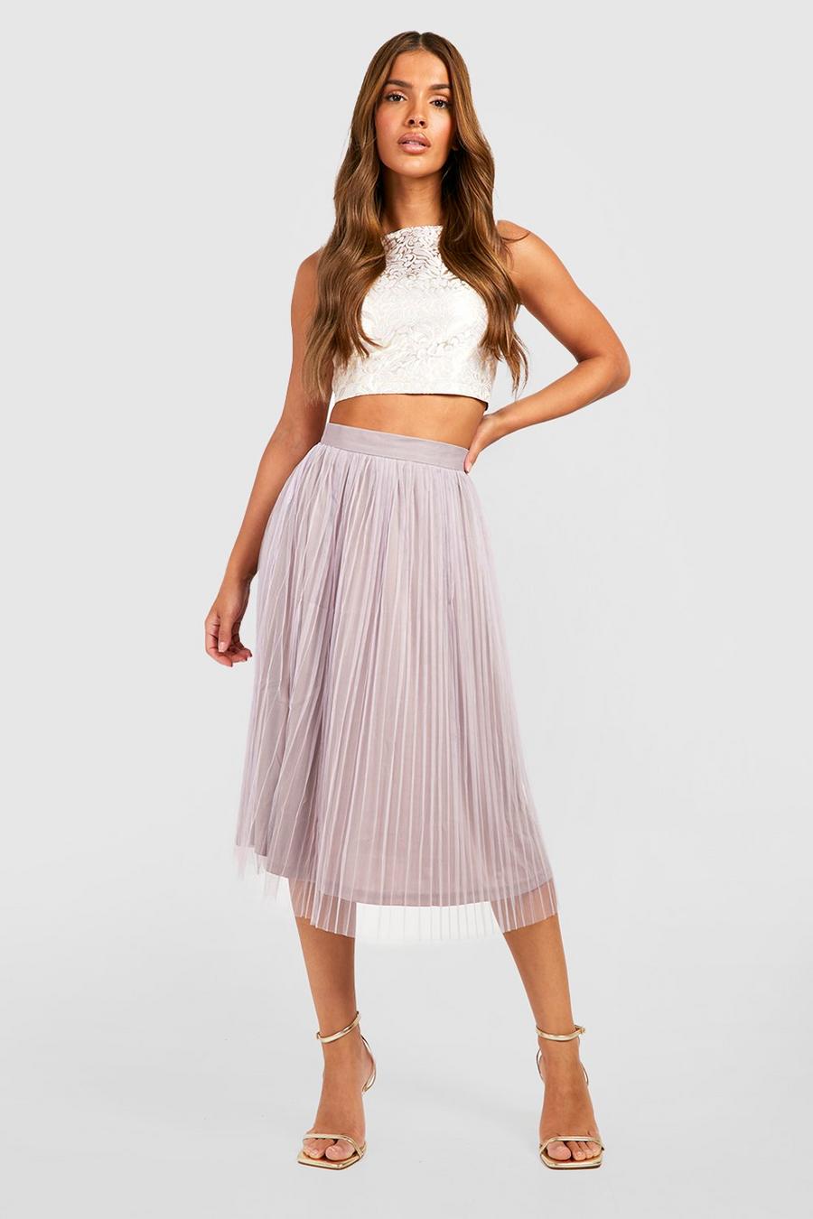 Multi Jacquard Crop & Tulle Midi Skirt image number 1