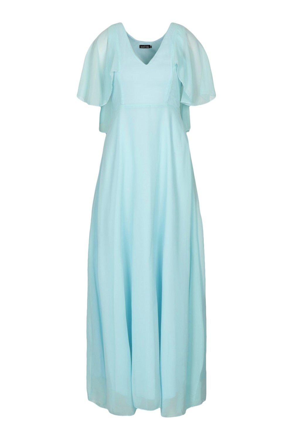 Boohoo chiffon cape hot sale detail maxi dress