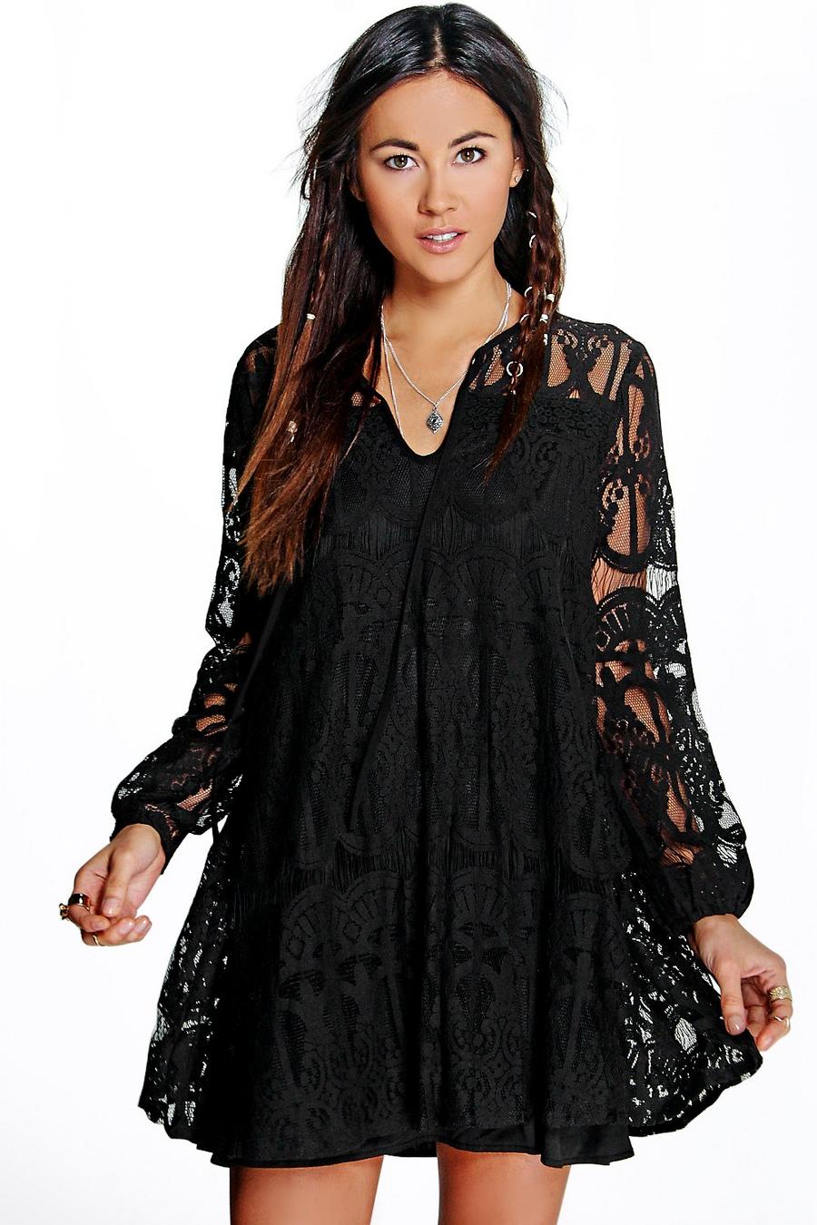 Tie Front Lace Swing Dress image number 1