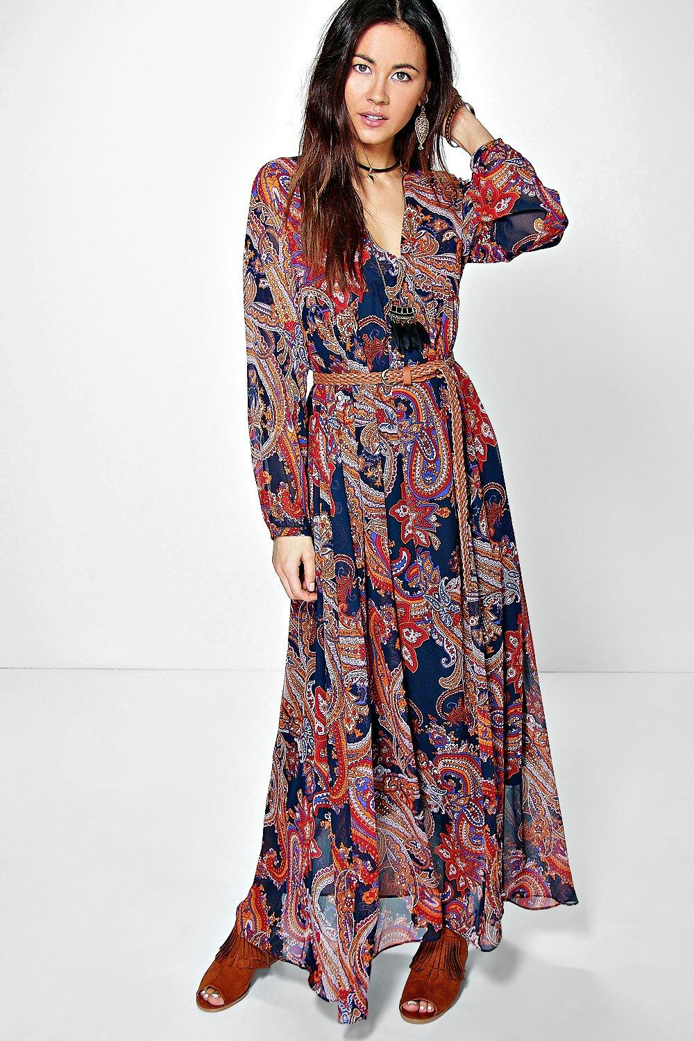 Boohoo paisley 2024 maxi dress