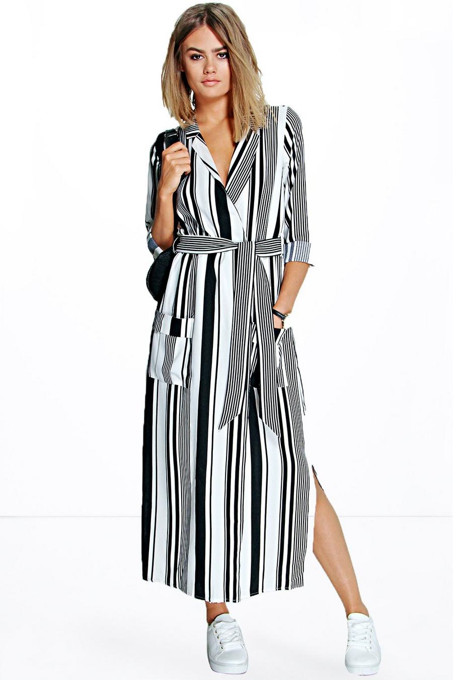 Multi Striped Maxi Shirt Dress image number 1