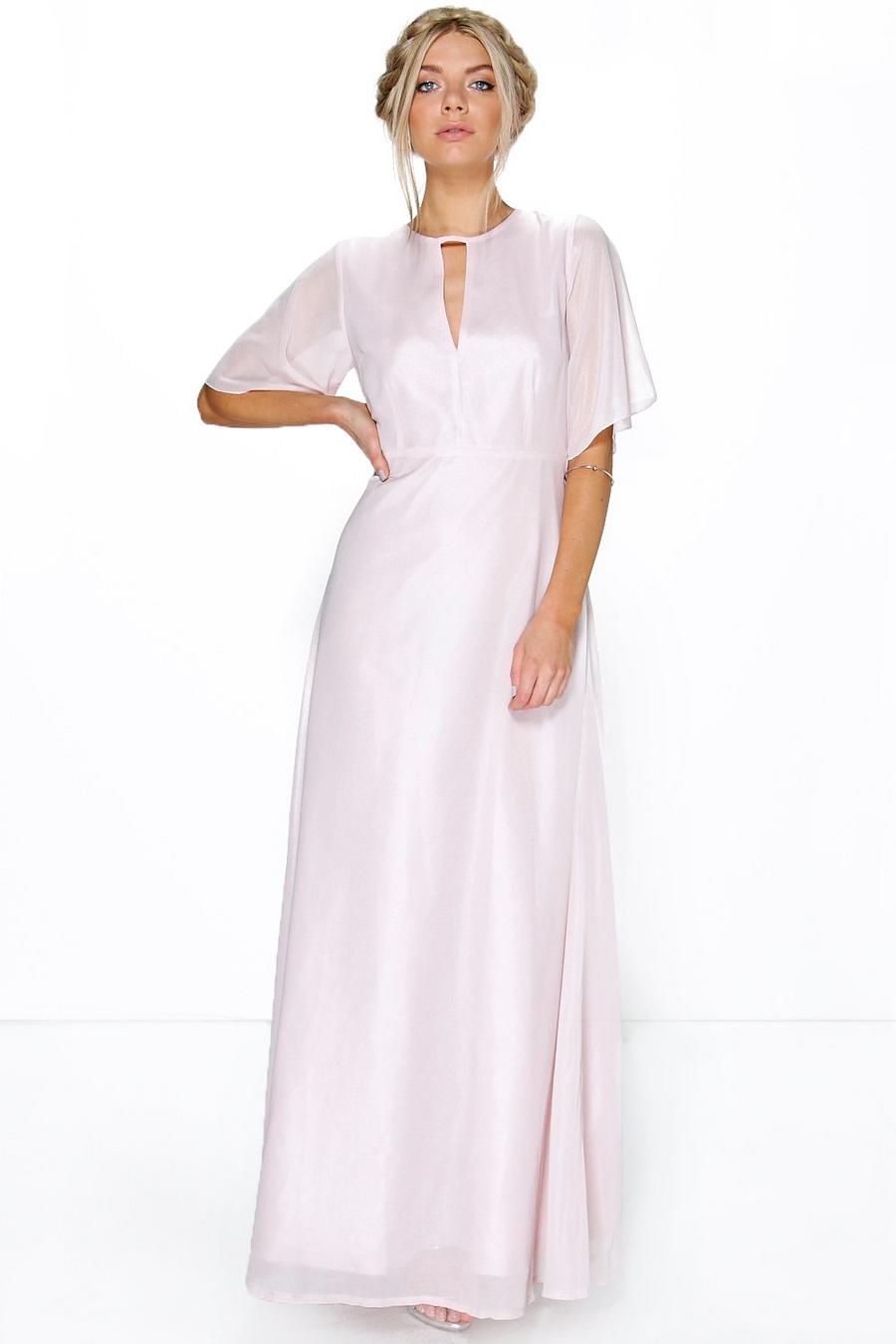 vestido largo con aberturas y tejido brillante ivy boutique, Rosa rubor image number 1