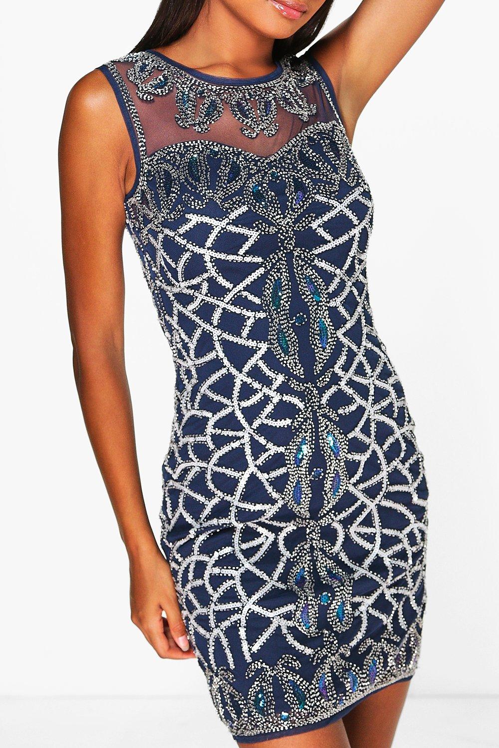 boutique embellished bodycon dress