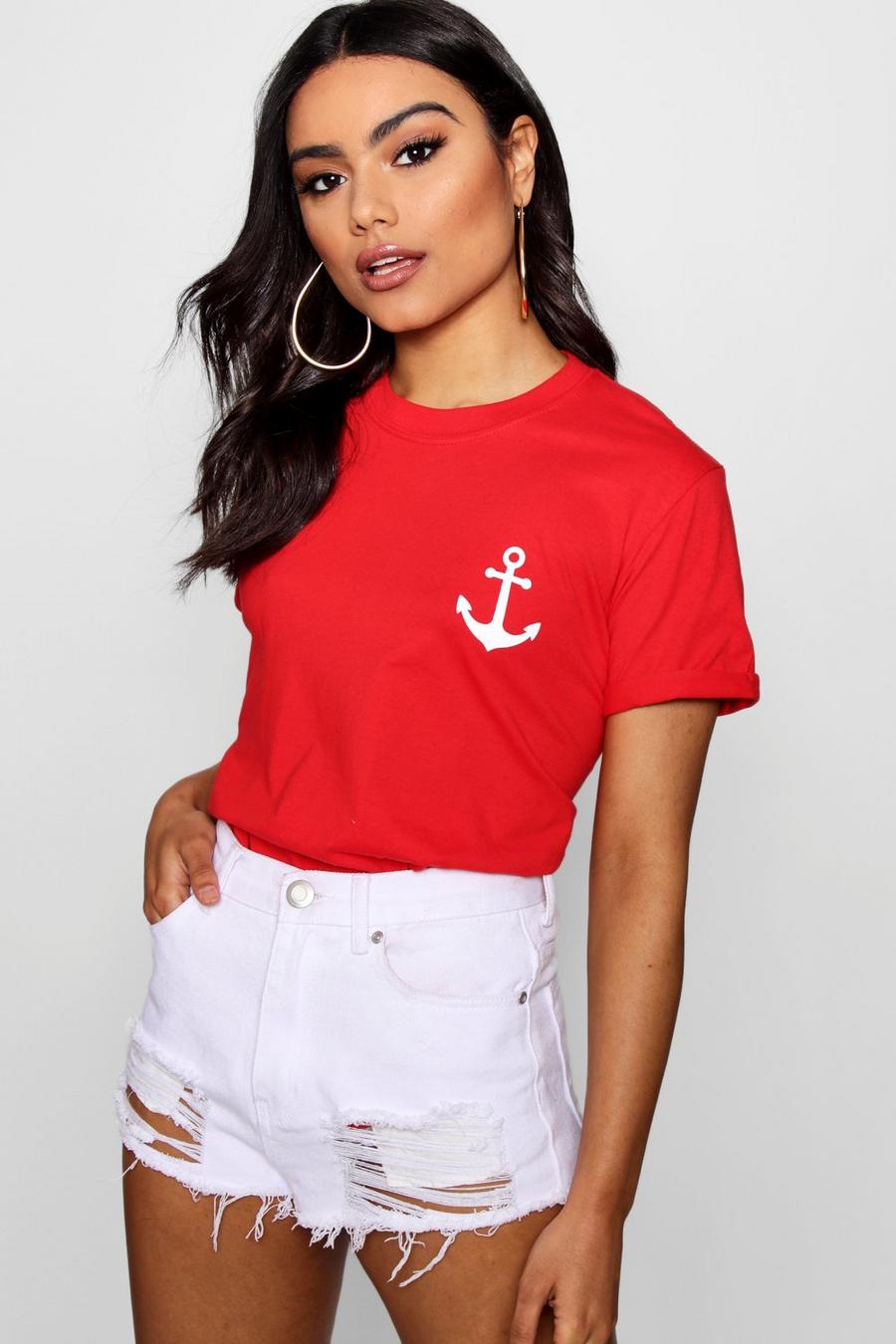 Red Anchor Graphic T-Shirt image number 1