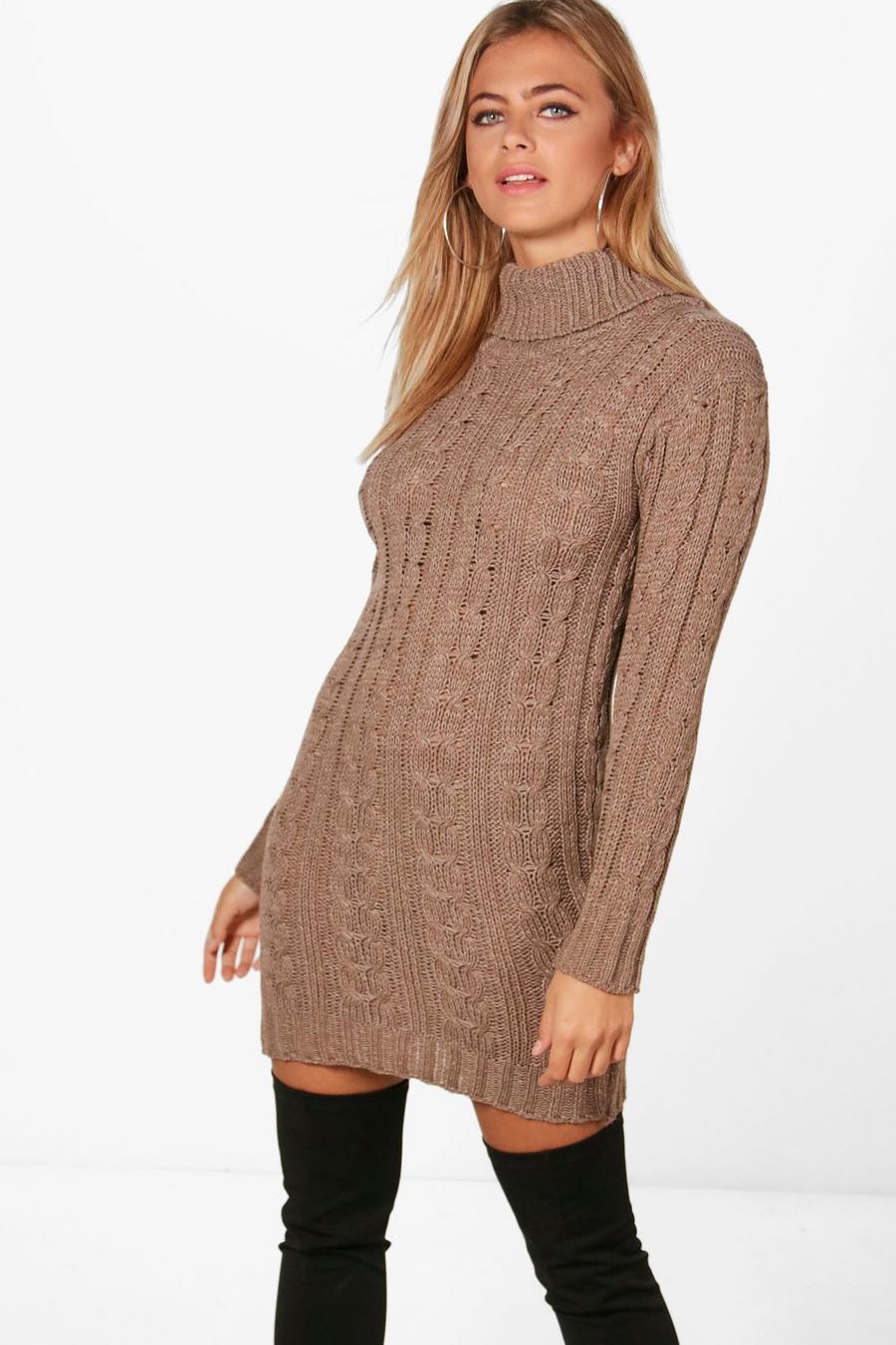 Mink Cable Knit Sweater Dress image number 1
