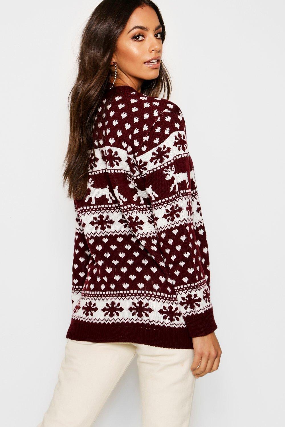 boohoo reindeer jumper