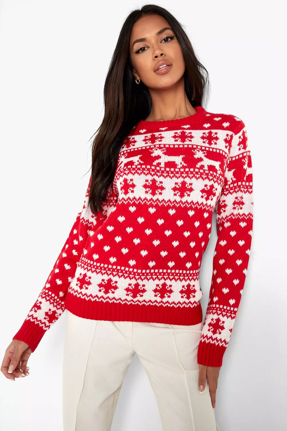 Reindeer christmas jumper womens store