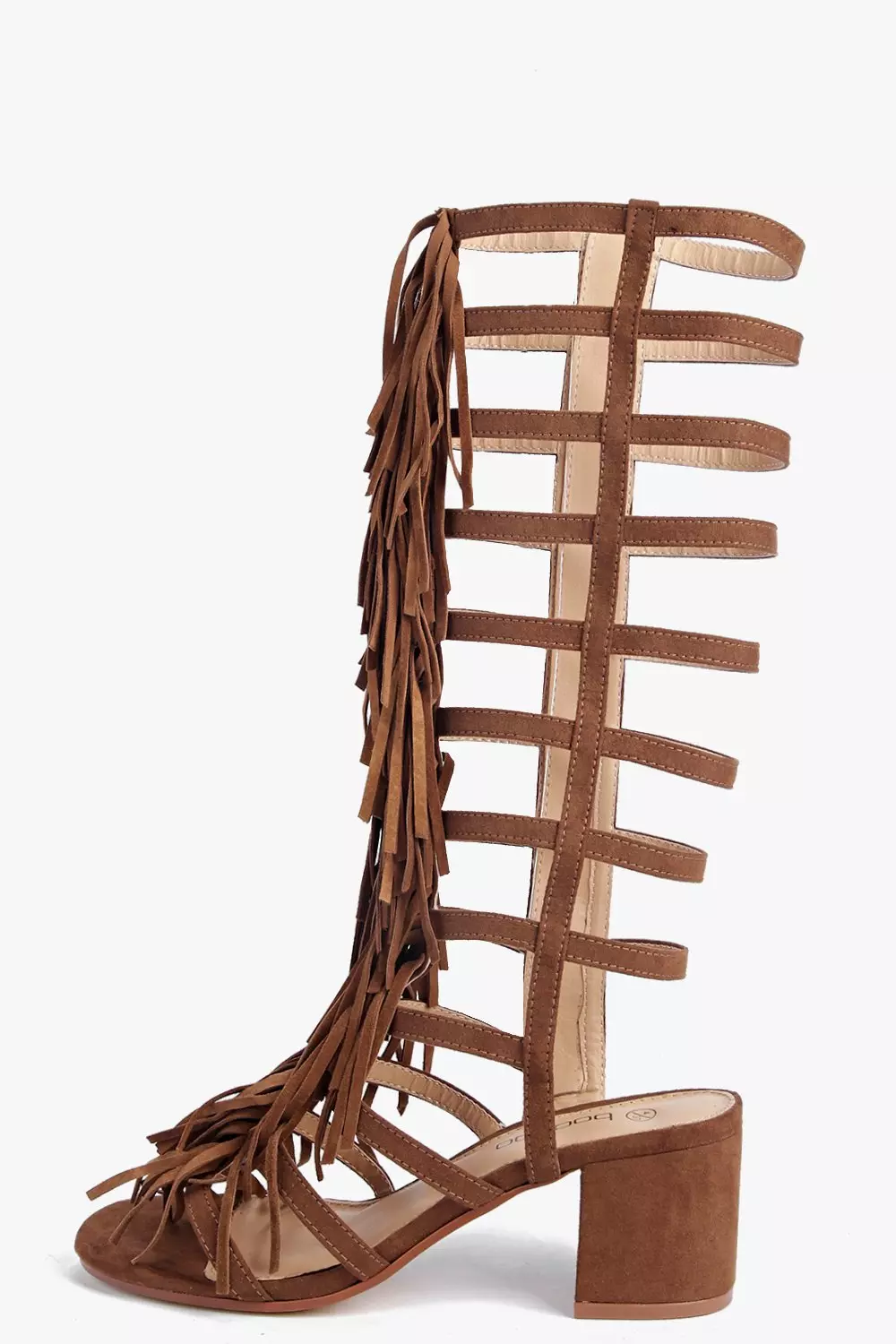 Fringe block best sale heel sandal