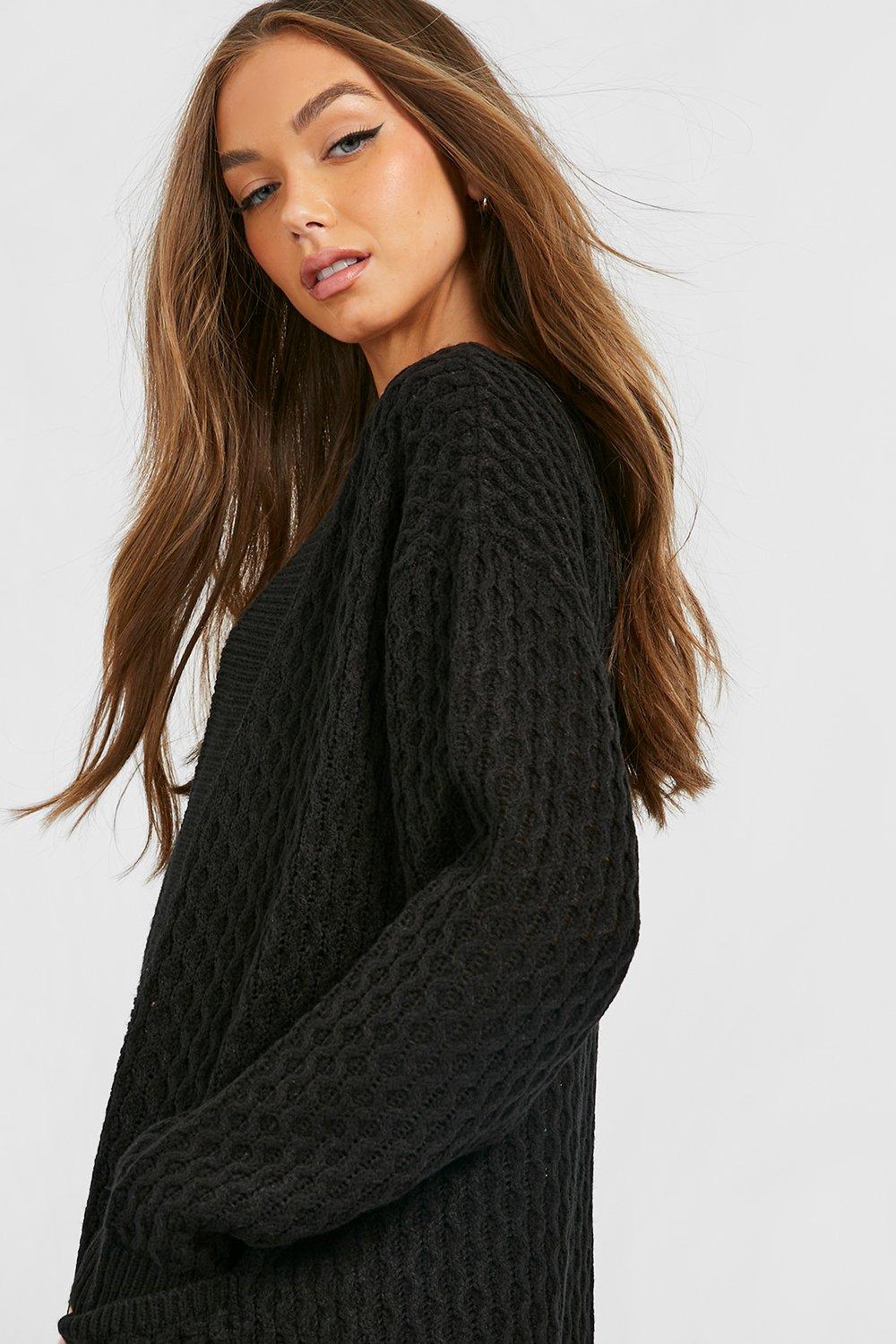 Black cable cheap cardigan womens