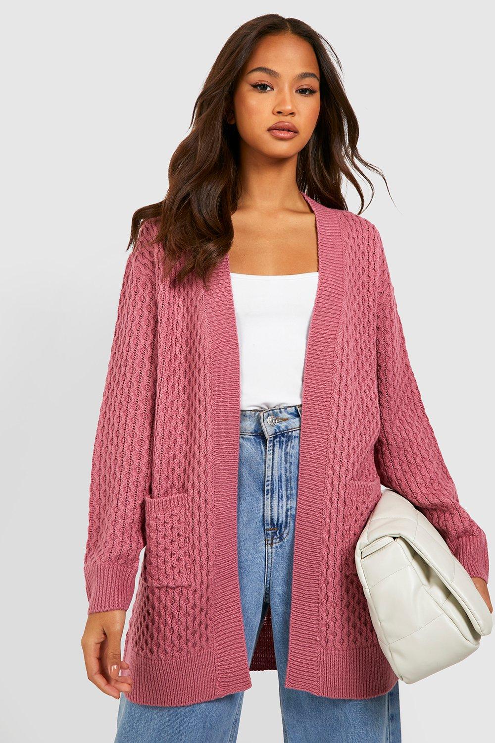 Cable Cardigan With Pockets boohoo