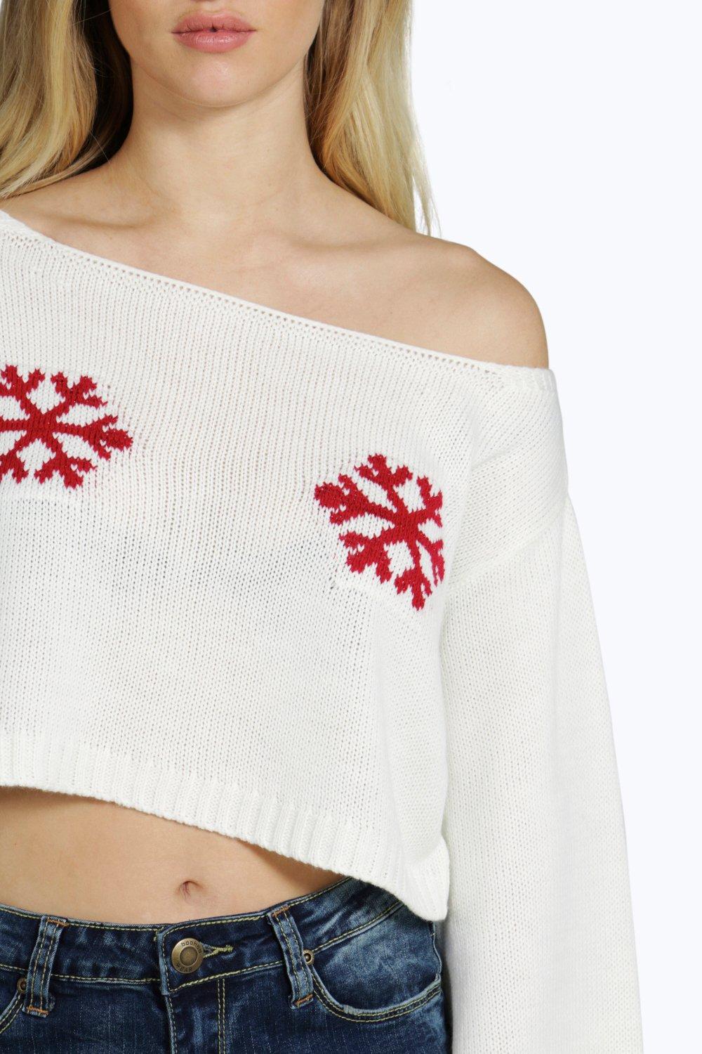 Crop top christmas clearance sweater