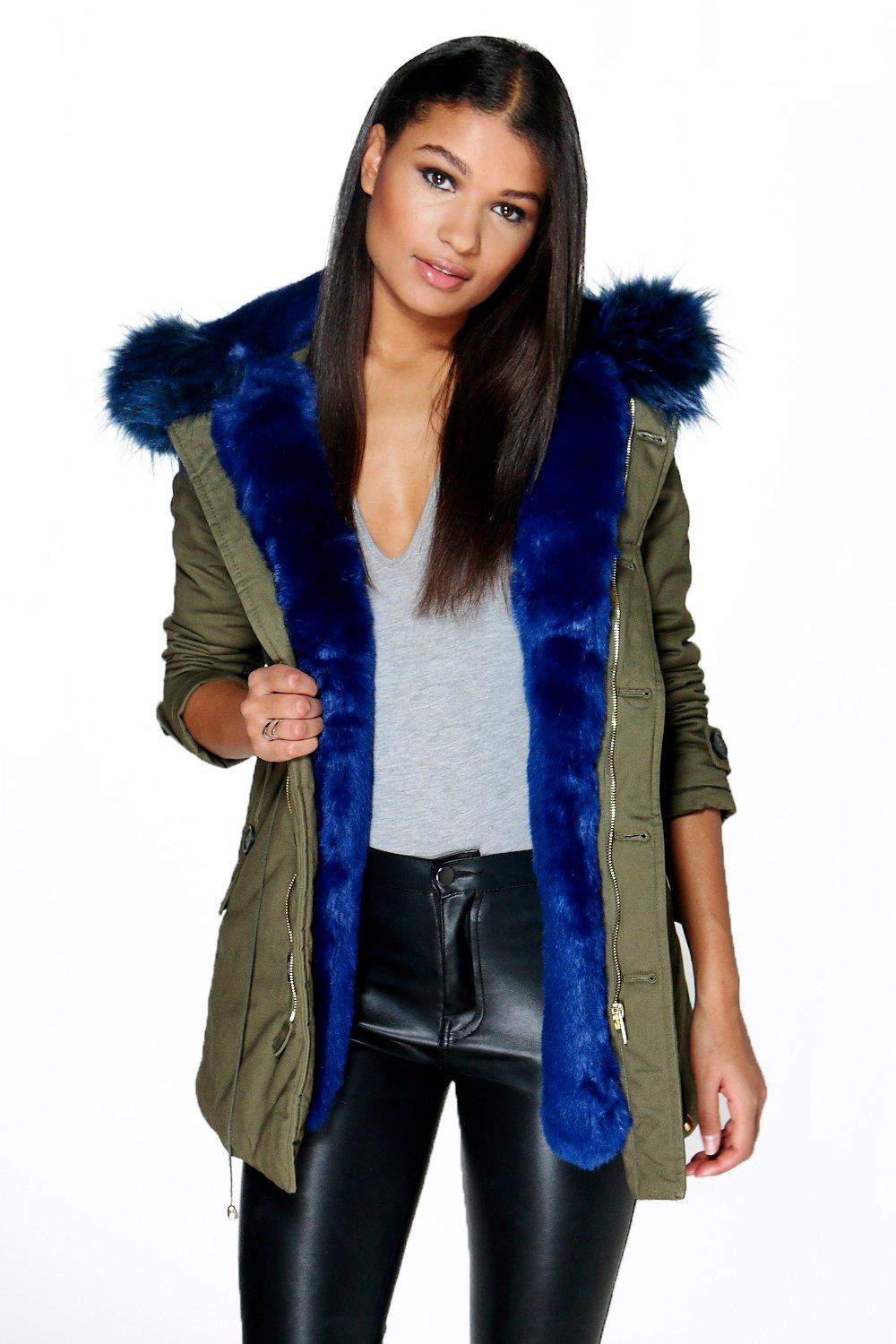 faux fur trim jacket