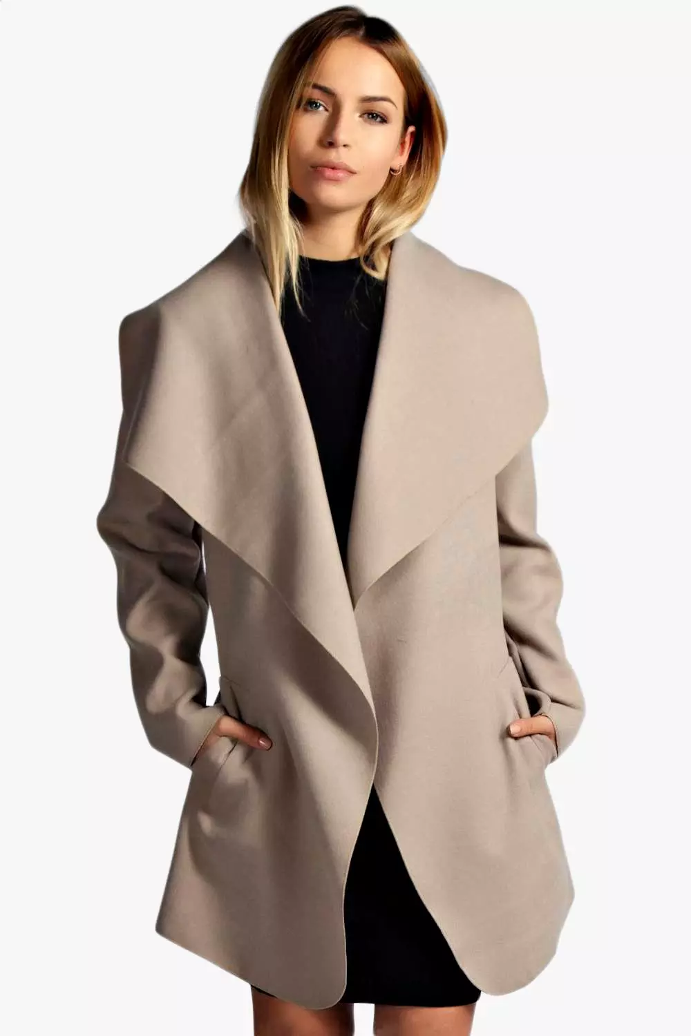 Short belted waterfall coat on sale