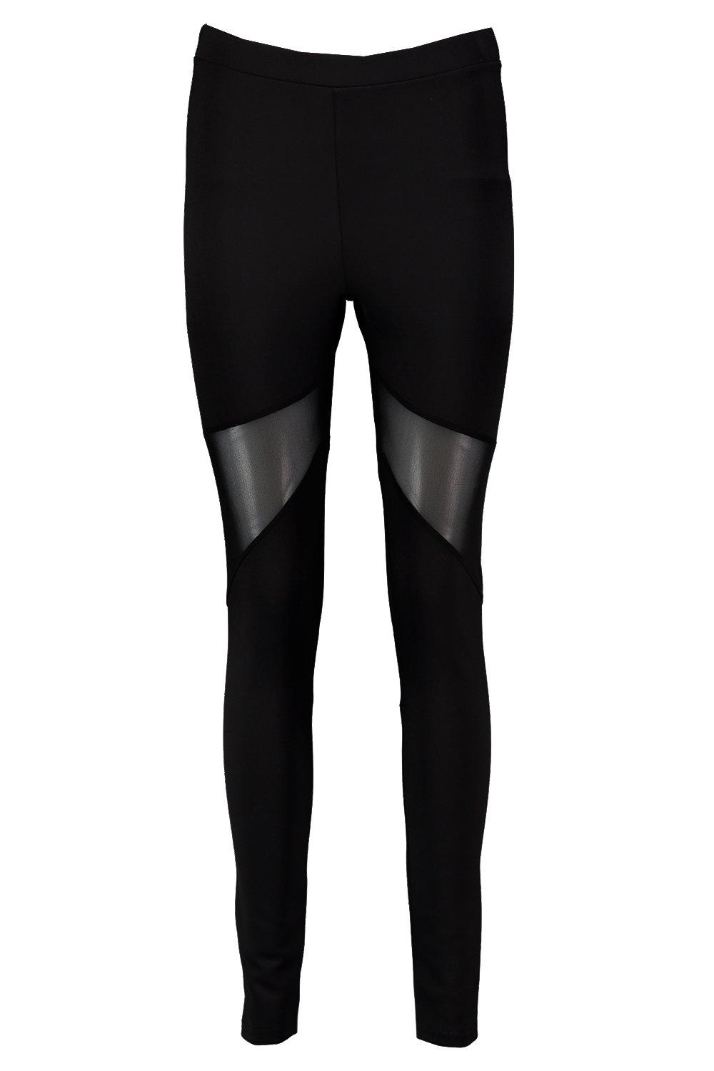 Fit Basic Mesh Panel High Waisted Legging