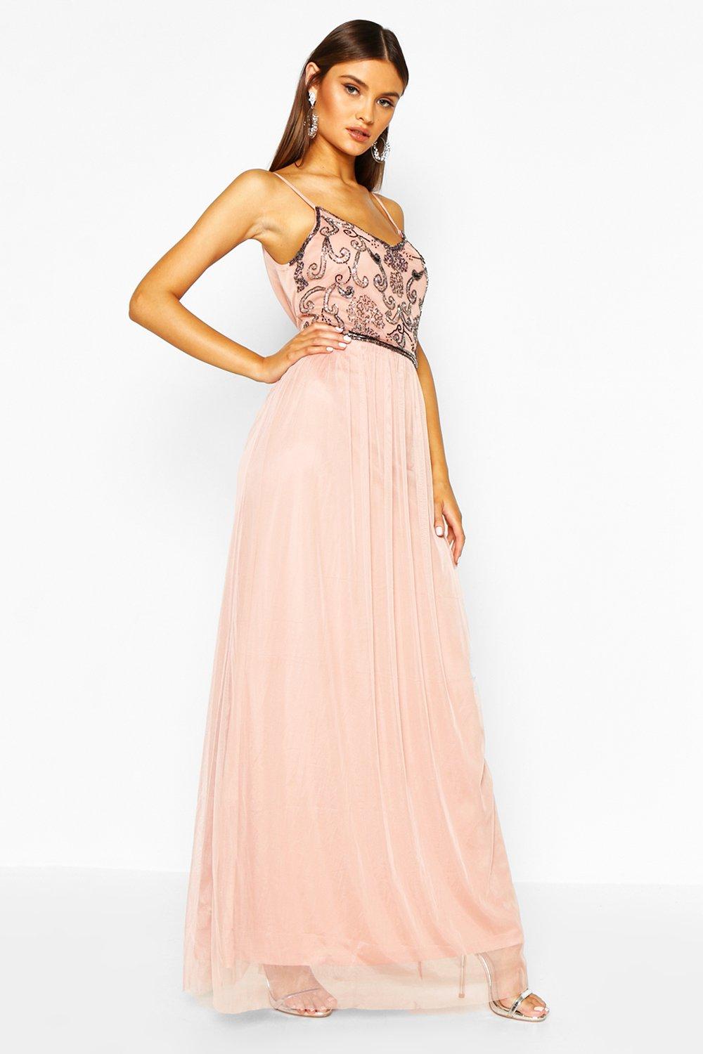 pink prom maxi dress