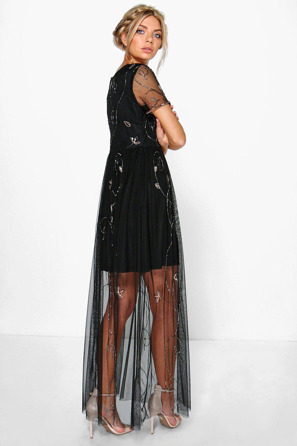 Boohoo boutique sale embellished maxi dress