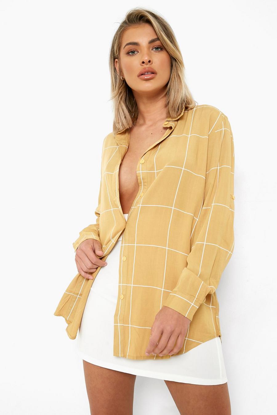 Camel Large Flannel Oversized Shirt image number 1