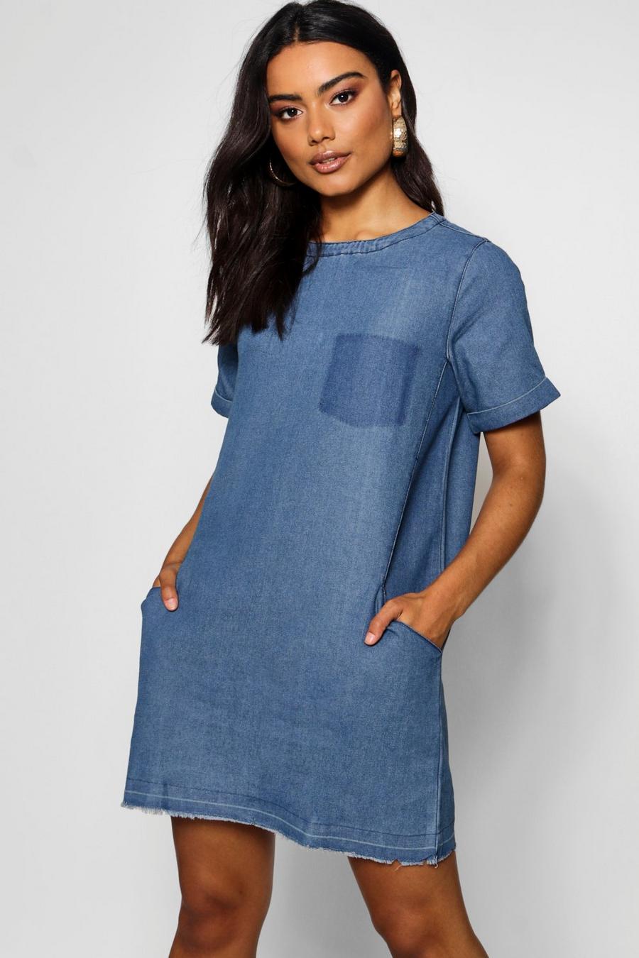 Mid blue Slouch Pocket Denim Dress image number 1