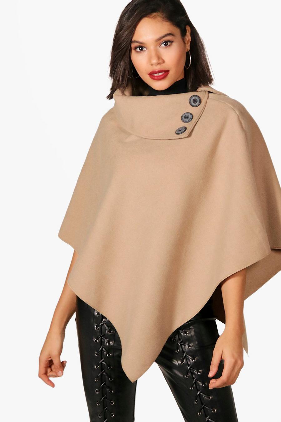Camel Cape With Buttons image number 1