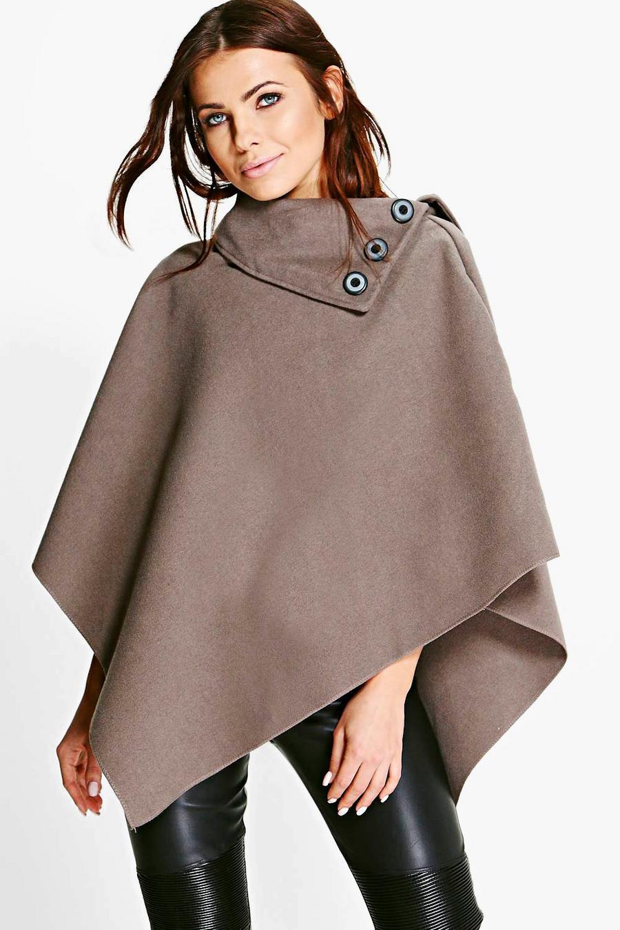 Mocha Cape With Buttons image number 1
