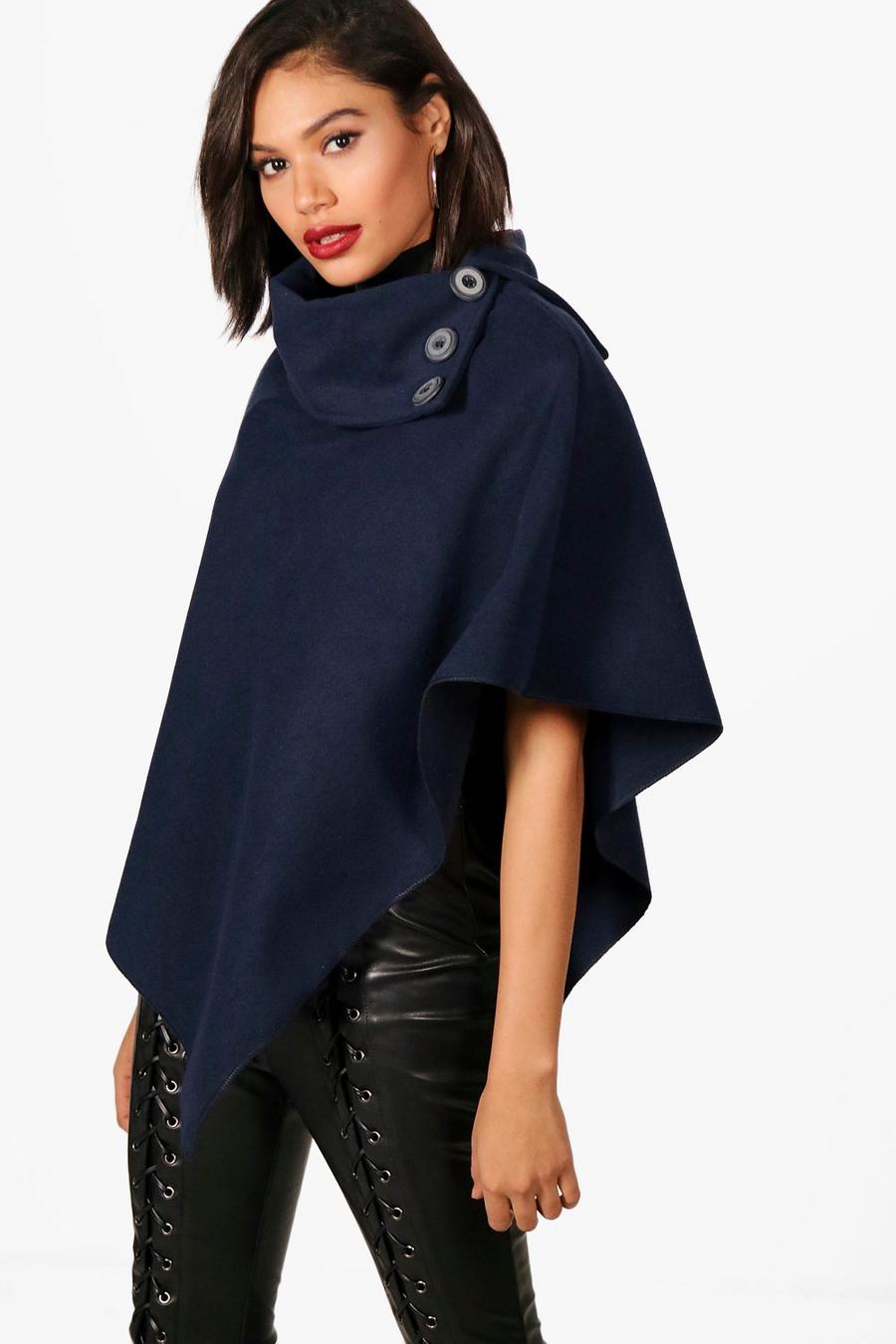 Navy Cape With Buttons image number 1