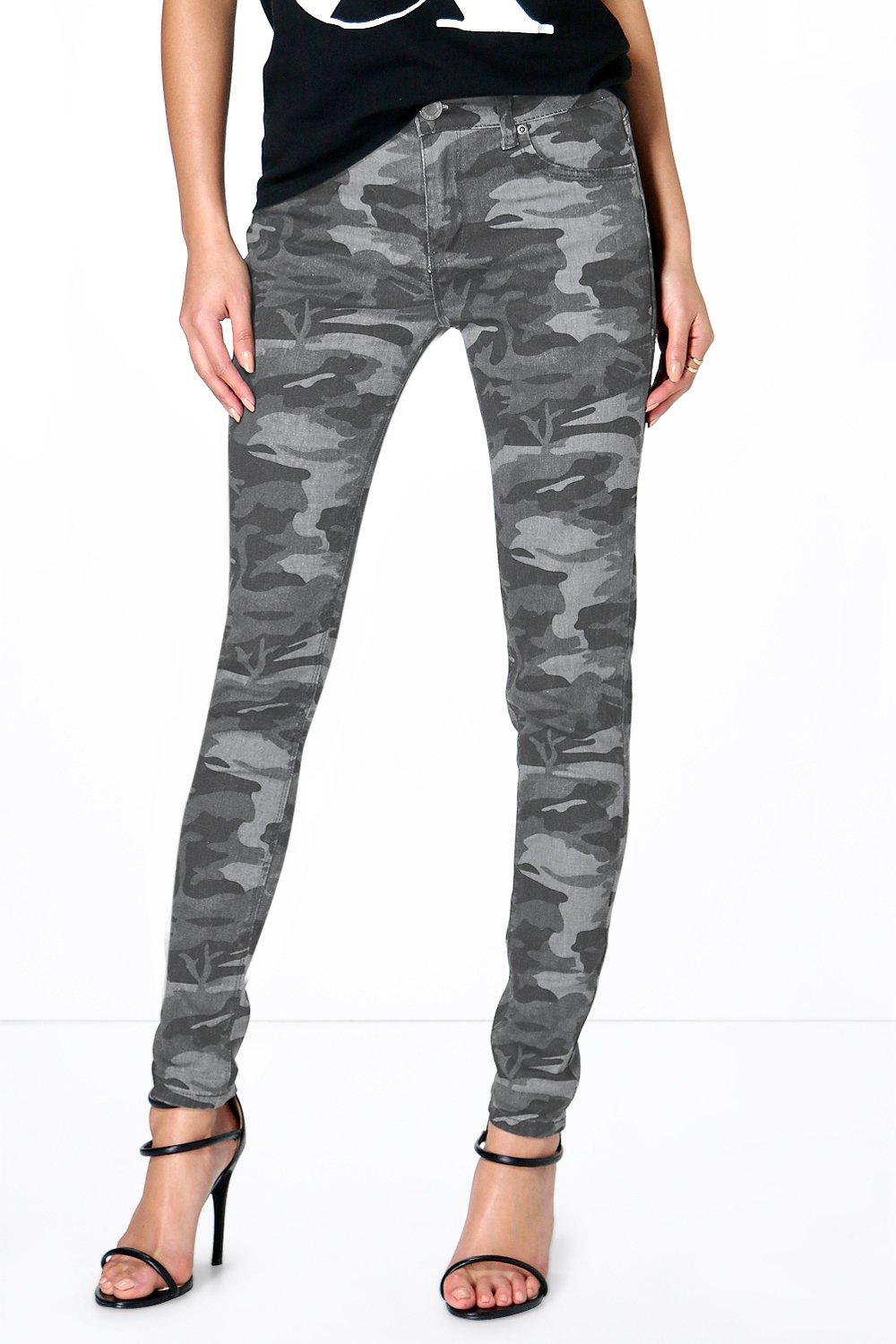 camo print skinny jeans