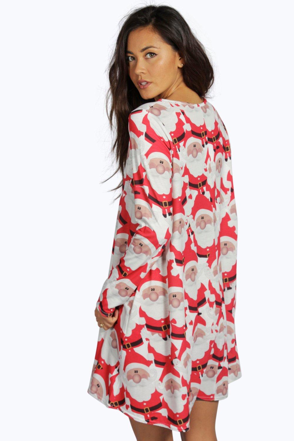 Santa print outlet dress