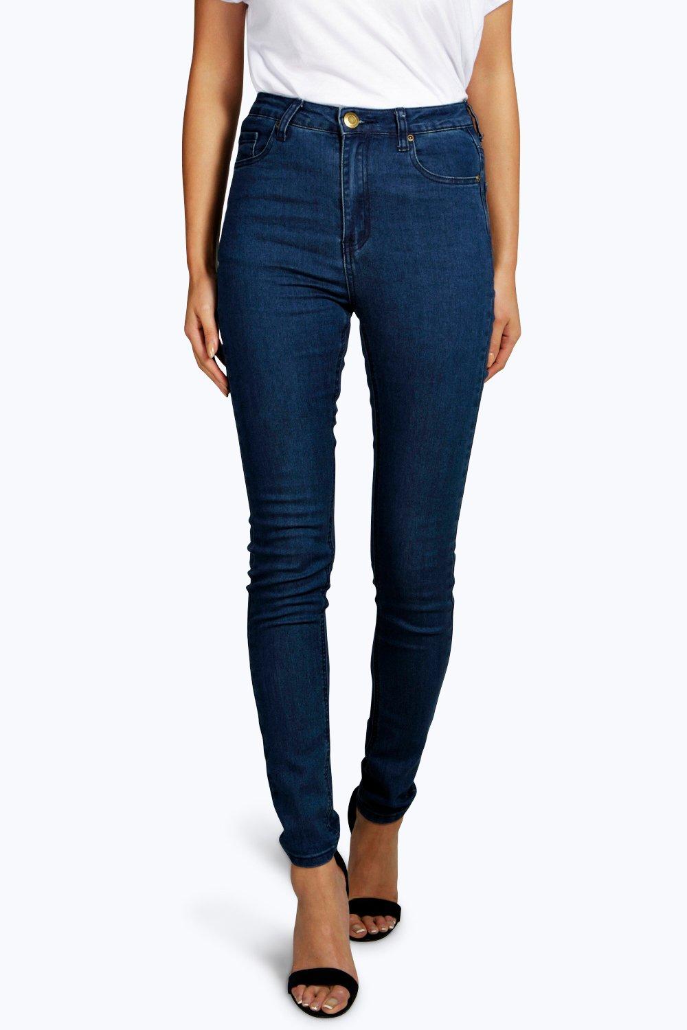 dark blue high waisted skinny jeans