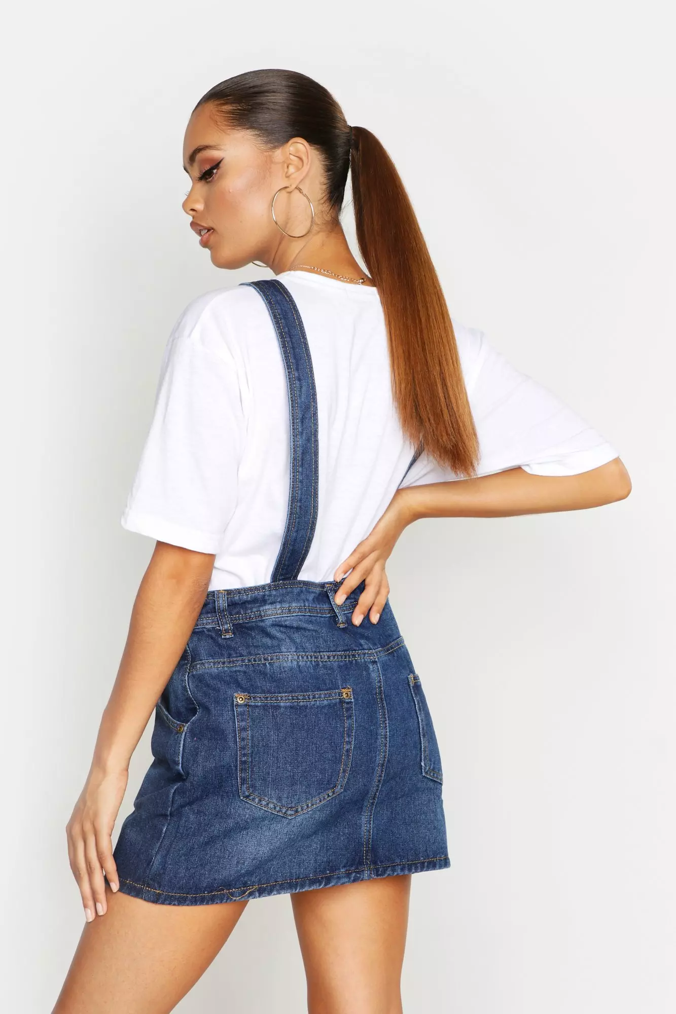 Denim Dungaree Pinafore Dress