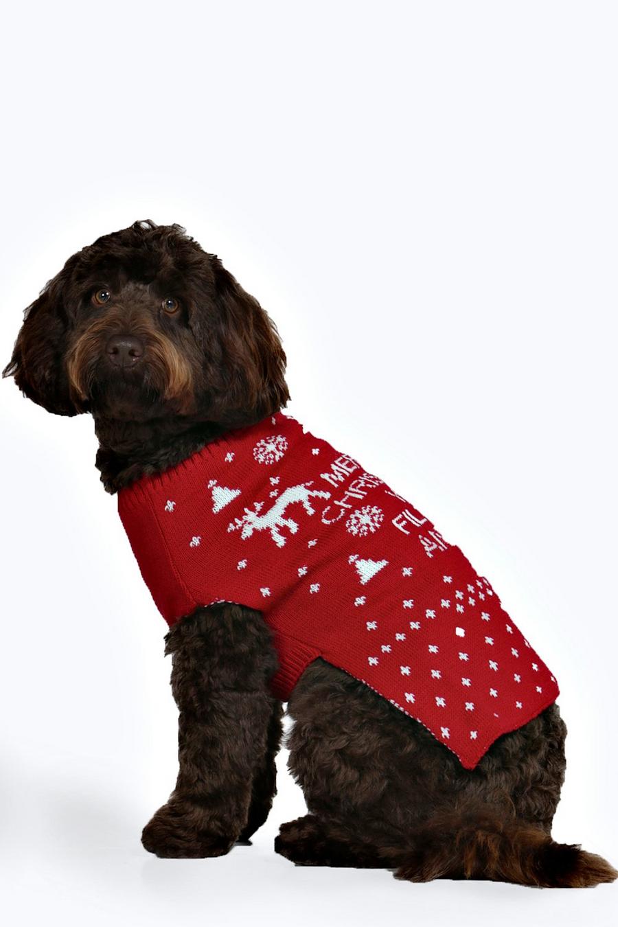 Red Merry Xmas Ya Filthy Animal Dog Jumper image number 1