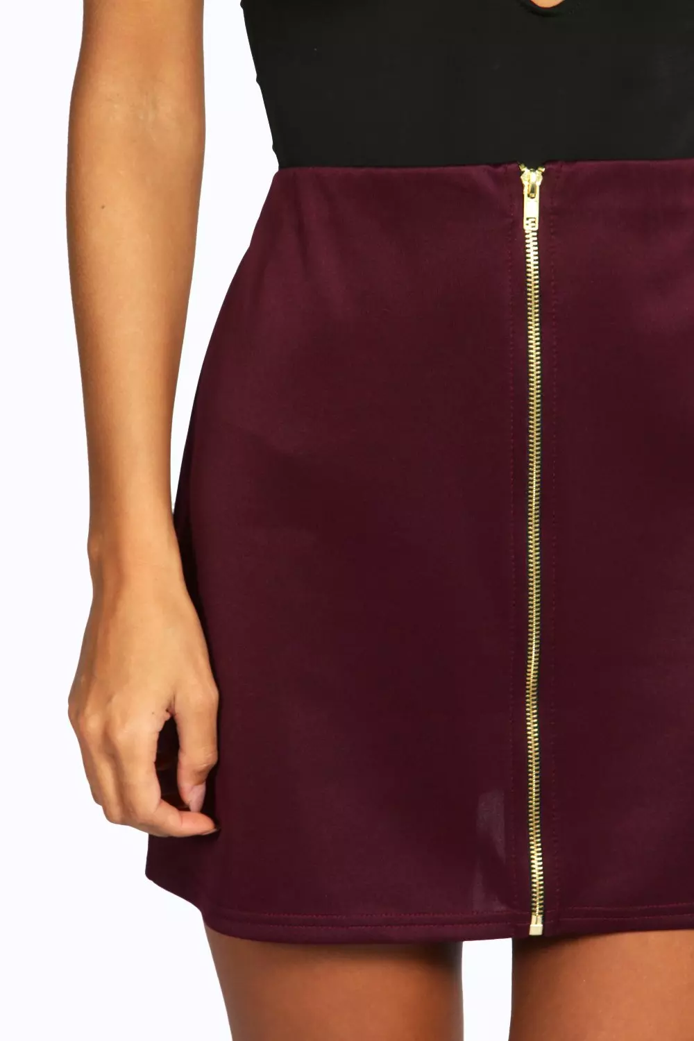 A line mini skirt with zip hotsell