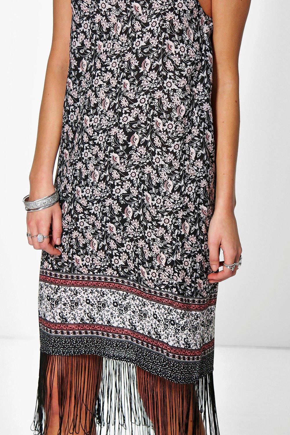 Border print 2024 shift dress