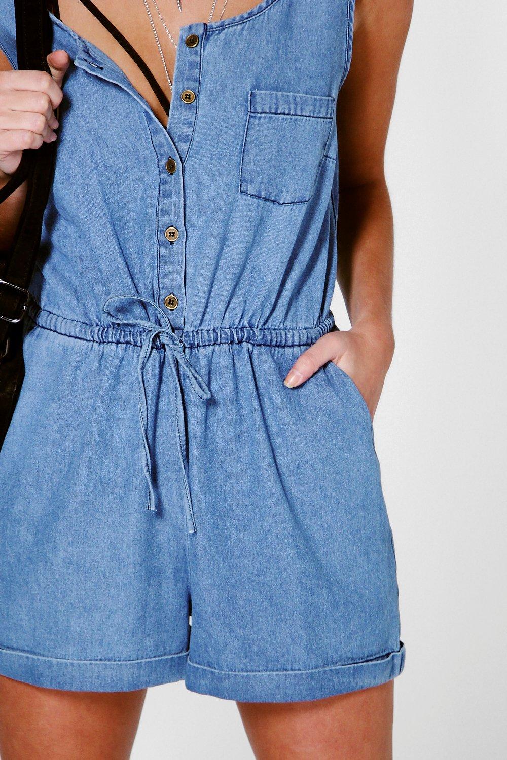 in the style denim playsuit
