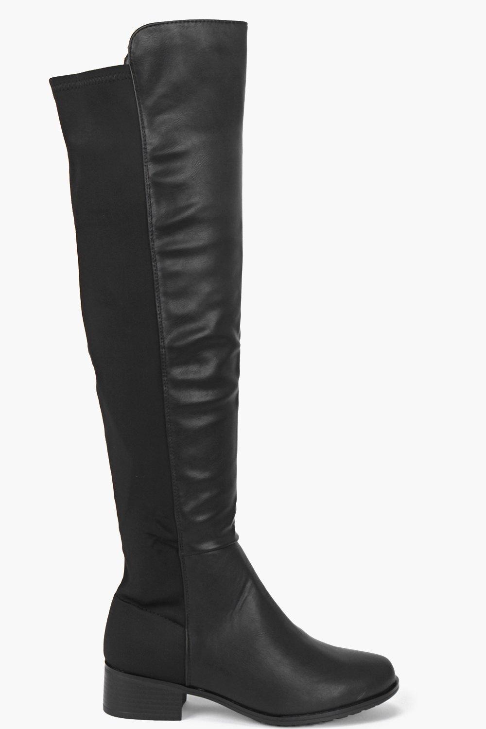 Elastic over hot sale knee boots