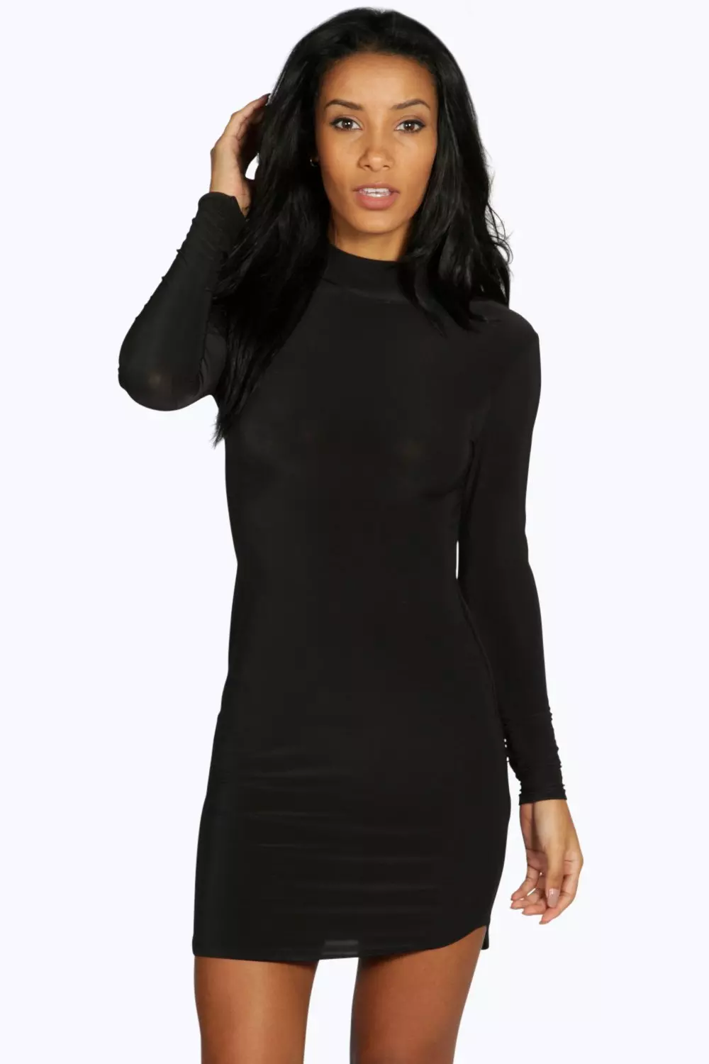 curved hem bodycon dress