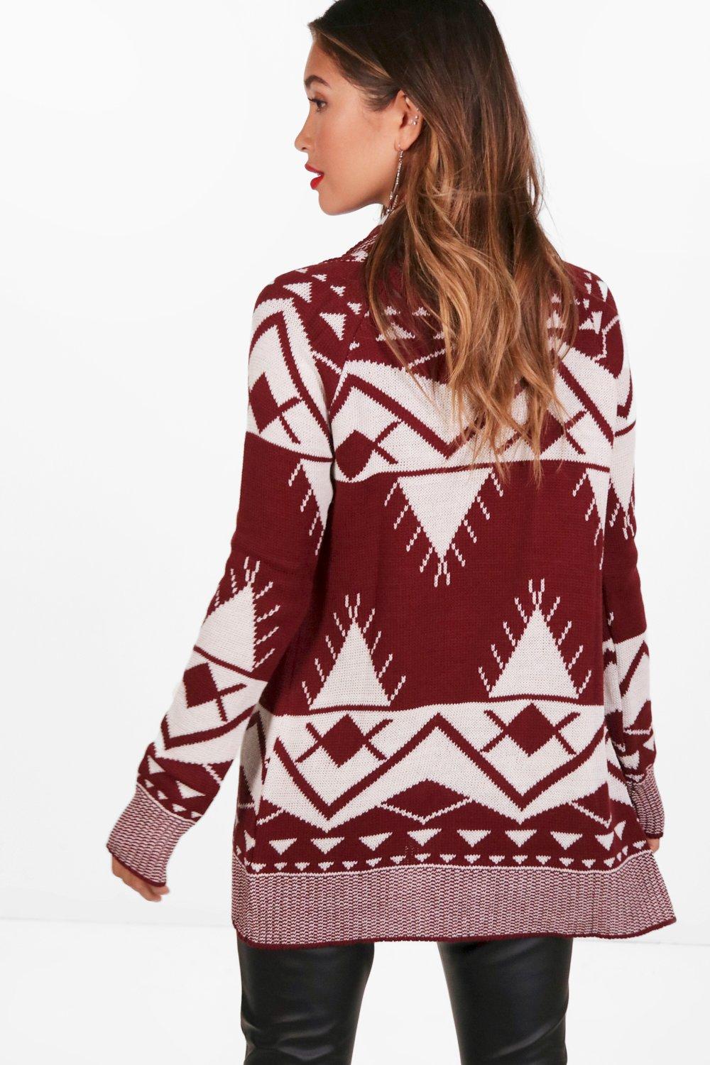 boohoo aztec cardigan