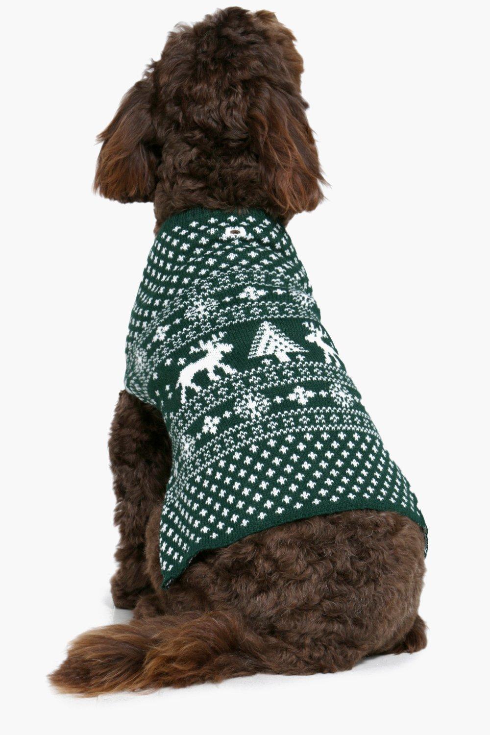 Women s Fairisle Christmas Dog Jumper Boohoo UK